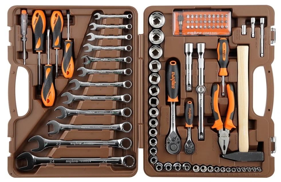 Универсальный набор инструмента 1/4" и 1/2"DR Ombra OMT88S, 88 штук - фото